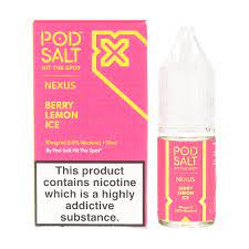 Berry Lemon Ice 10ml Nic Salt by Pod Salt Nexus 10mg 10ml 20mg 3 for £10 (Nic Salt) Berry Fruit Ice Lemon Nexus Pod Salt