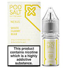 White Gummy Bear 10ml Nic Salt by Pod Salt Nexus 10mg 10ml 20mg 3 for £10 (Nic Salt) Gummy Bear Nexus Pod Salt