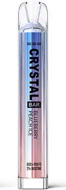 Crystal Disposable Bar 20mg 600+ Puffs by SKE Blueberry Peach Ice 20mg 3 for £15 Disposable SKE