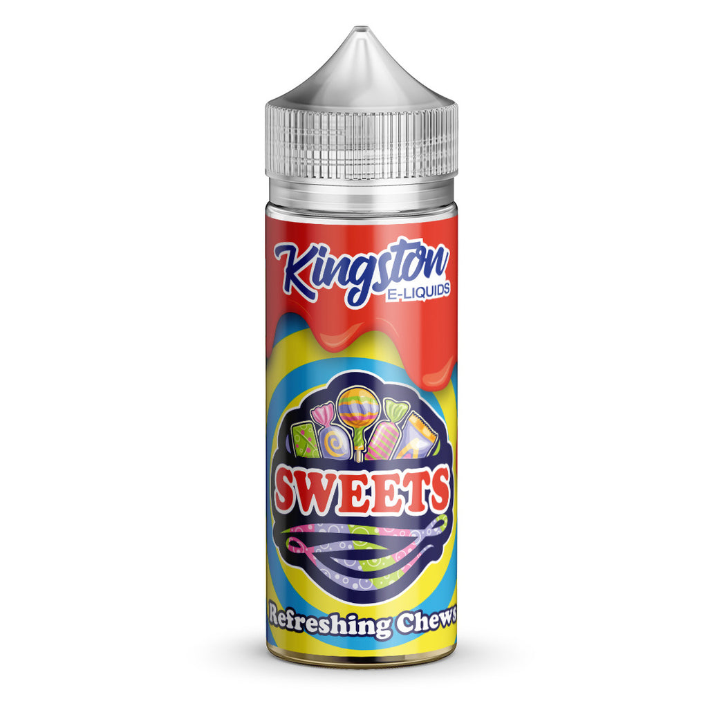 Refreshing Chews 100ml by Kingston Sweets 0mg 100ml 2 for £20 (100ml) Candy Kingston Sherbet Shortfill Taffy UK